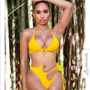 Yellow strappy bikini